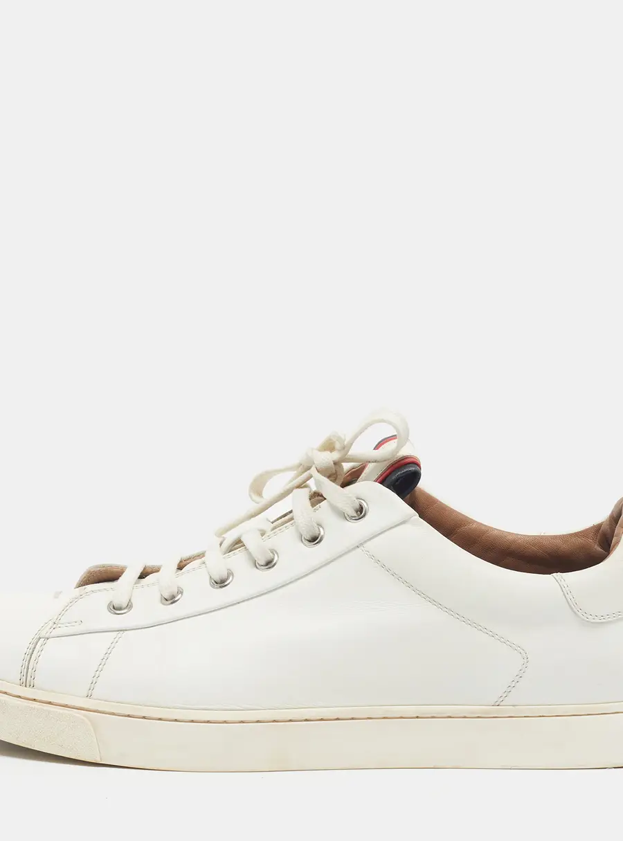 Gianvito Rossi Size 42 White Leather Lace Up Sneakers