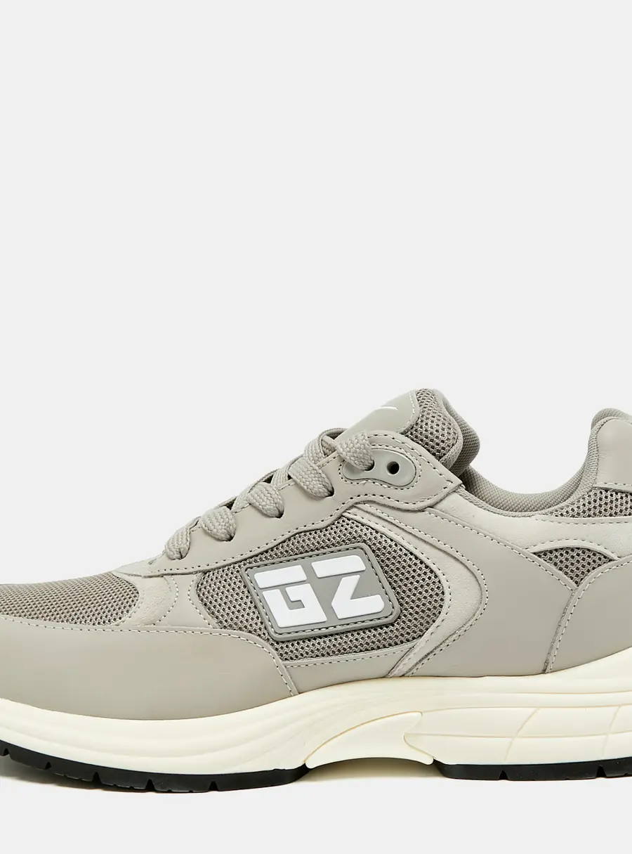 Giuseppe Zanotti GZ Runner Size 42 Grey Leather and Mesh Low Top Sneakers