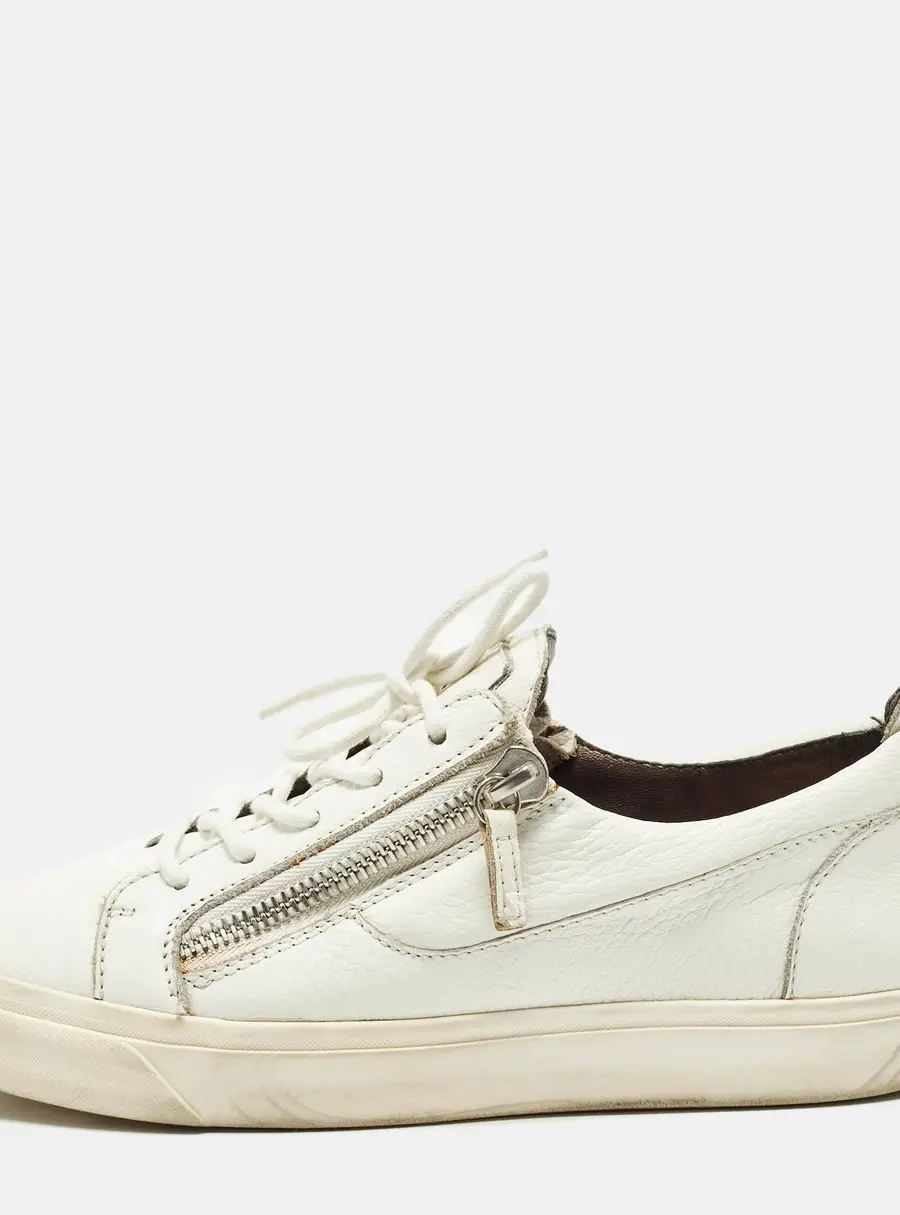 Giuseppe Zanotti Frankie Size 40 White Leather Low Top Sneakers