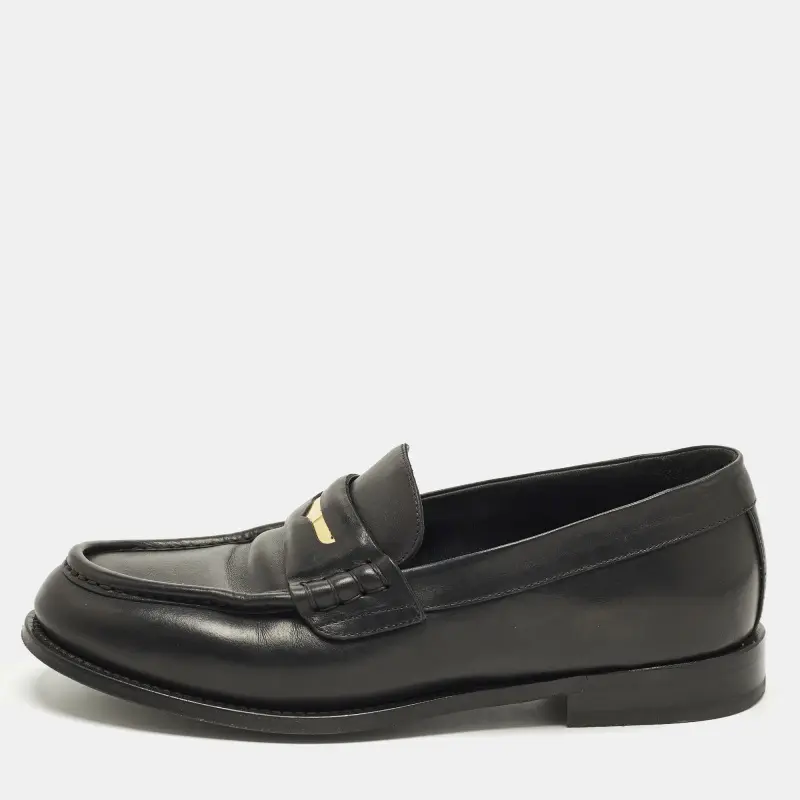 Giuseppe Zanotti Size 43 Black Leather Slip On Loafers