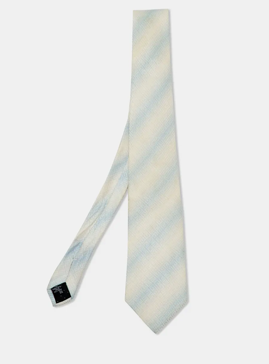 Givenchy Blue/White Signature Logo Print Silk Tie
