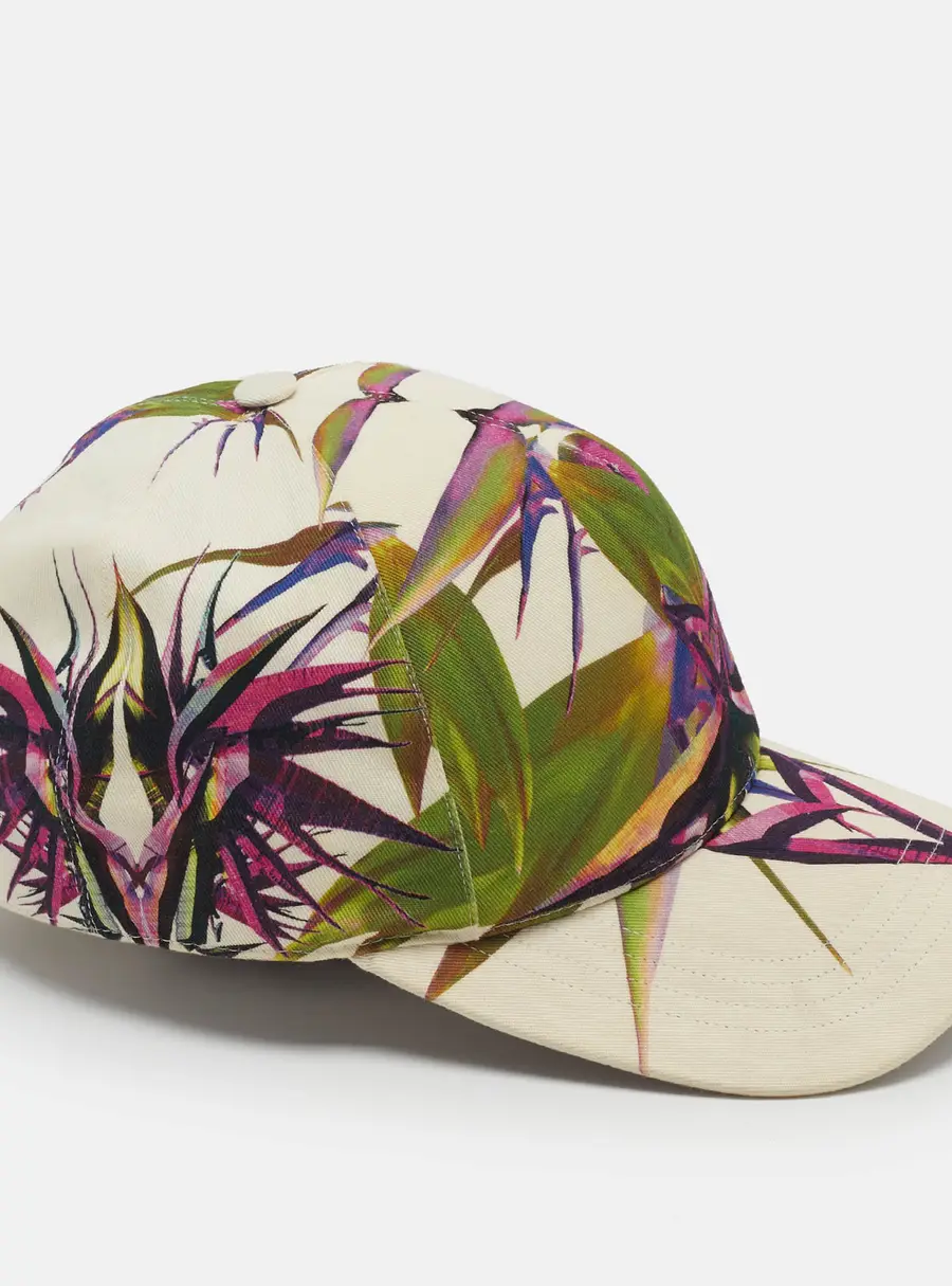 Givenchy Yellow Gabardine Birds Of Paradise Baseball Cap Size 53