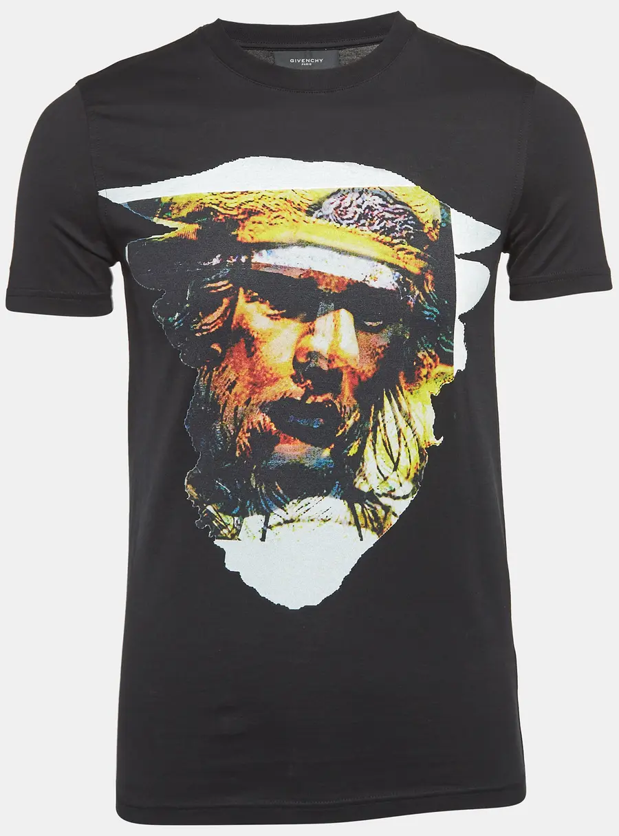Givenchy Black Printed Cotton Crew Neck T-Shirt XS