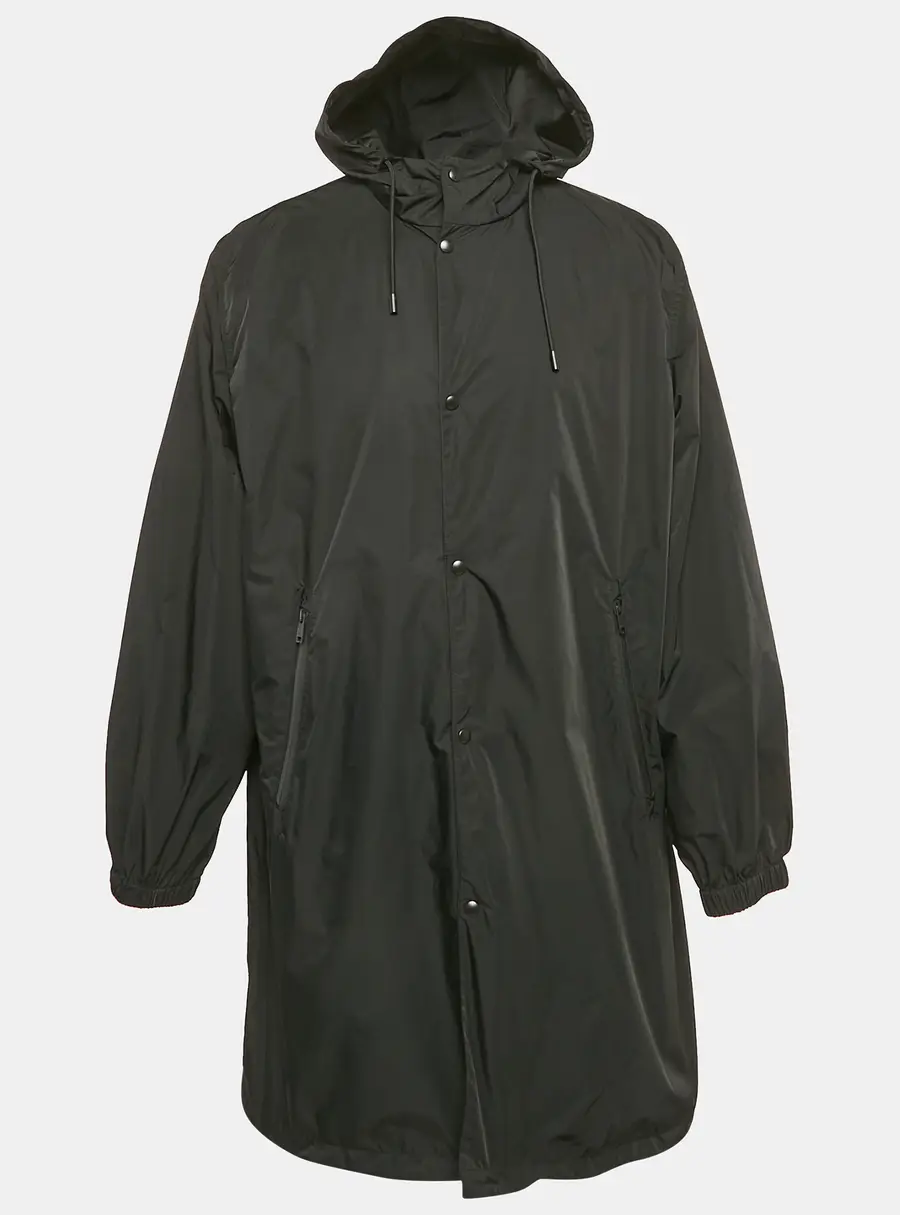 Givenchy Black Synthetic Hooded Long Jacket XL