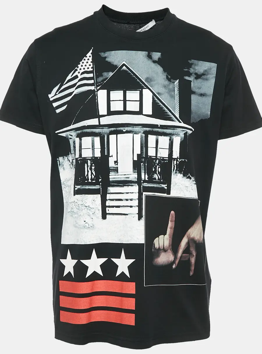 Givenchy Black Printed Jersey Crewneck T-Shirt XXS