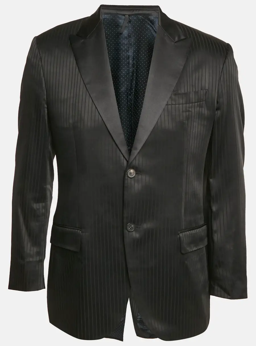 Givenchy Black Stripe Wool Blend Single Breasted Blazer L