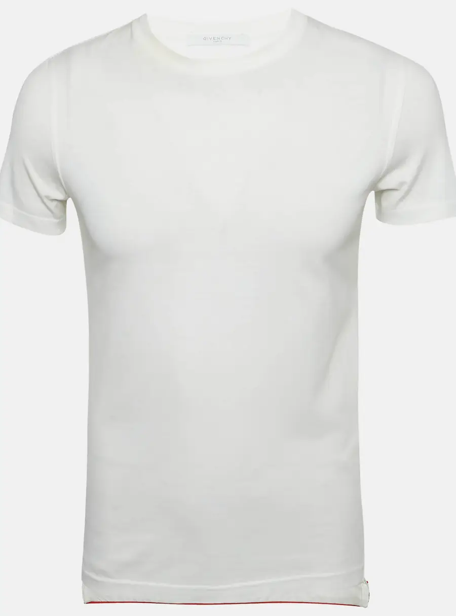 Givenchy White Logo Band Trim Jersey T-Shirt XS