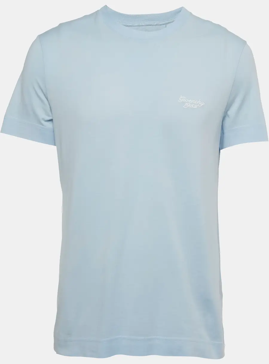 Givenchy Blue Embroidered Jersey Crew Neck T-Shirt M