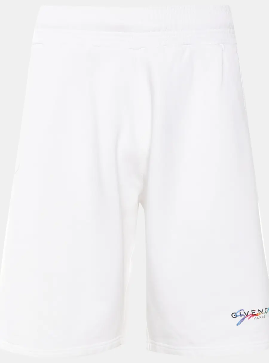 Givenchy White Cotton Logo Embroidered Short XS