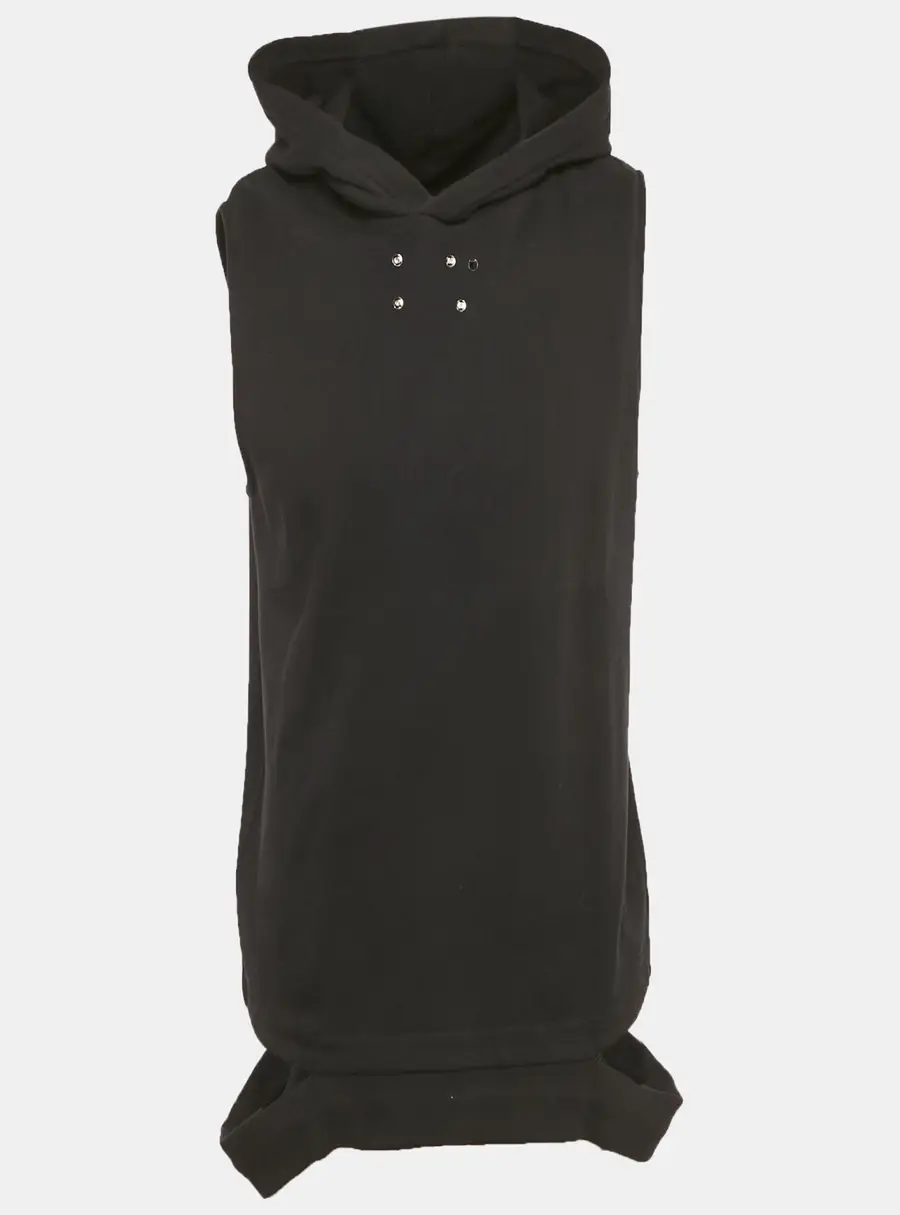 Givenchy Black Cotton Distressed Sleeveless Hoodie S