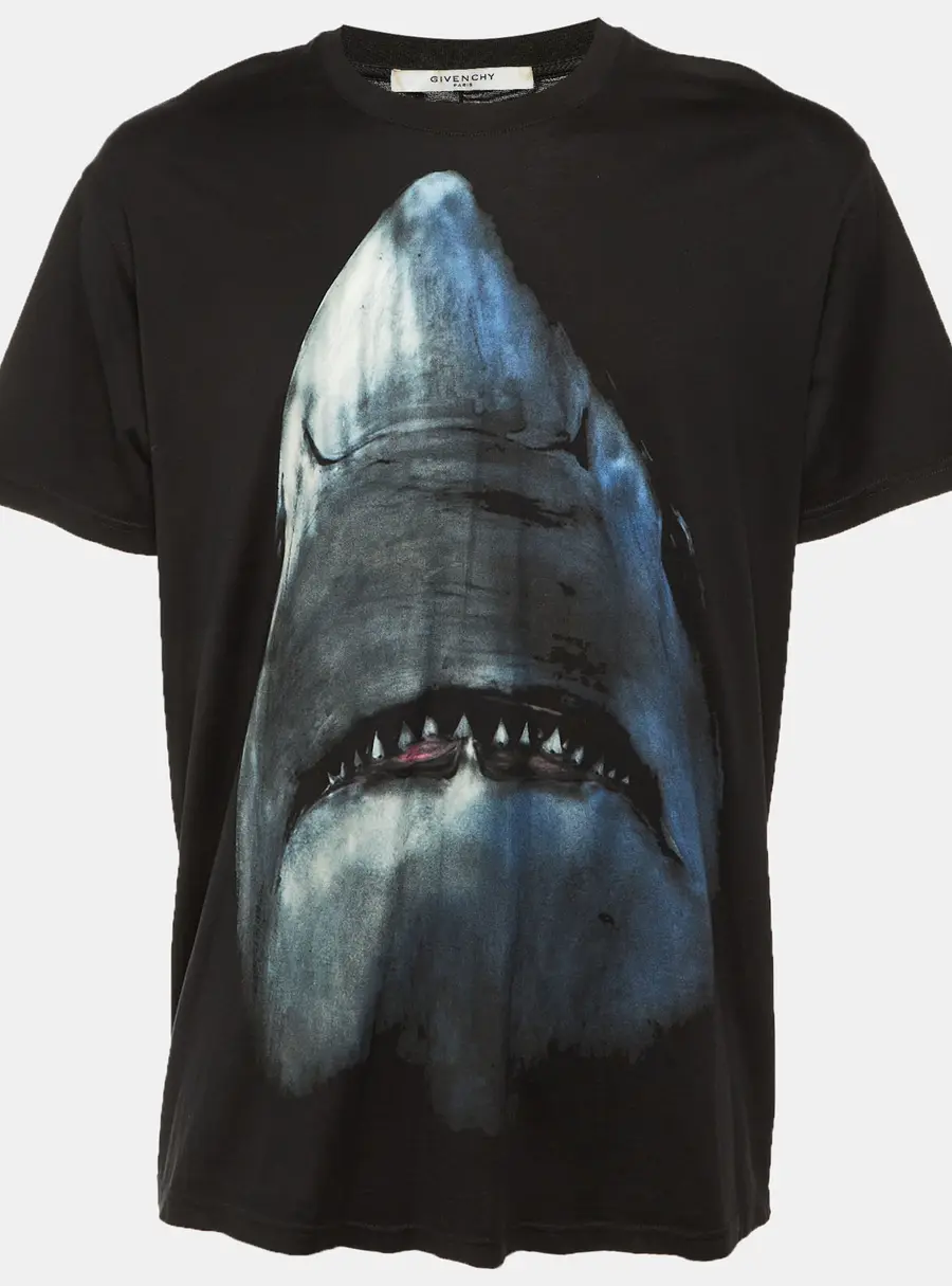 Givenchy Black Shark Print Cotton Crew Neck T-Shirt M