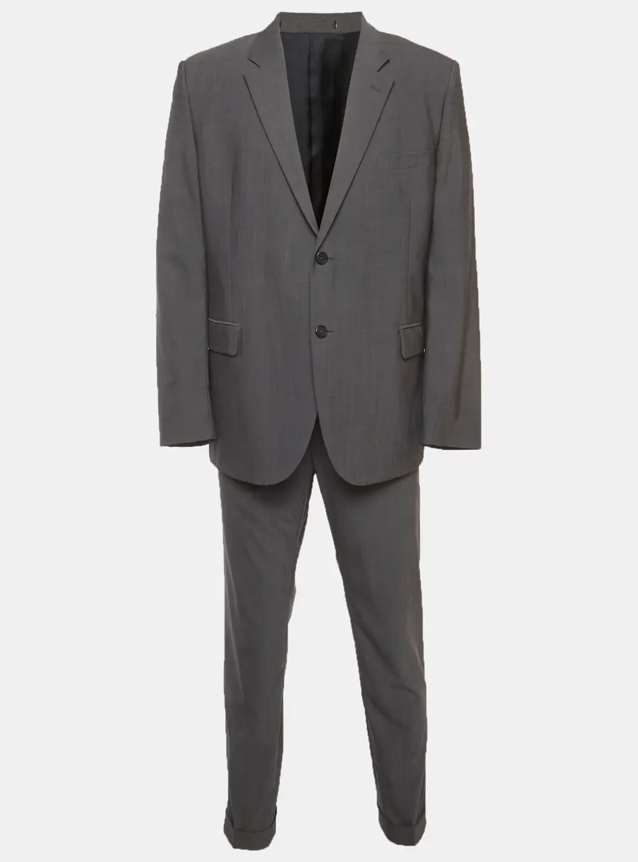 Givenchy Grey Wool Single Breasted Blazer and Pant Suit 4XL