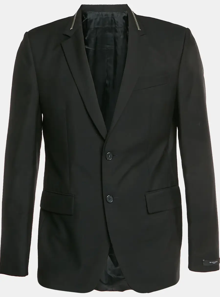 Givenchy Black Wool Blend Regular Fit Blazer XL