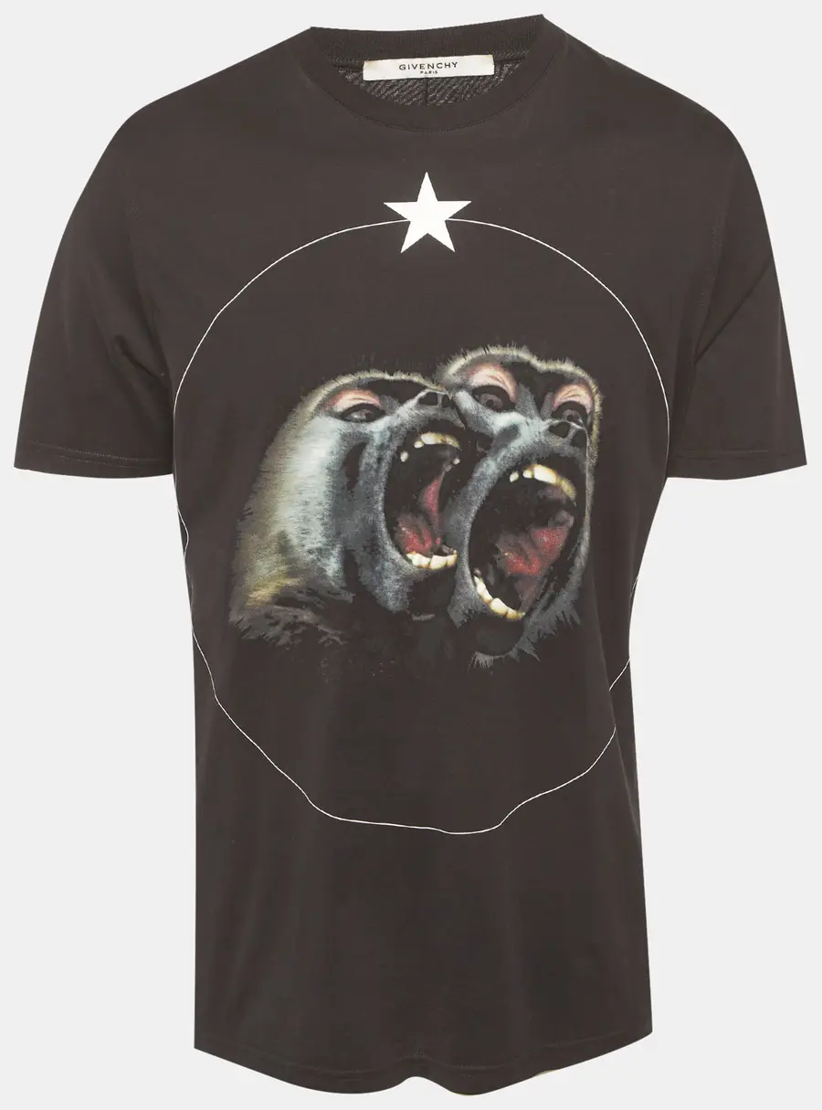 Givenchy Black Monkey Brothers Graphic Jersey T-Shirt S