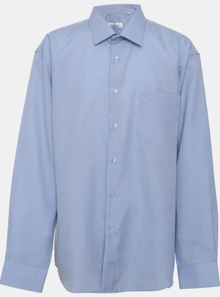 Givenchy Monsieur Blue Cotton Long Sleeve Shirt XXXL