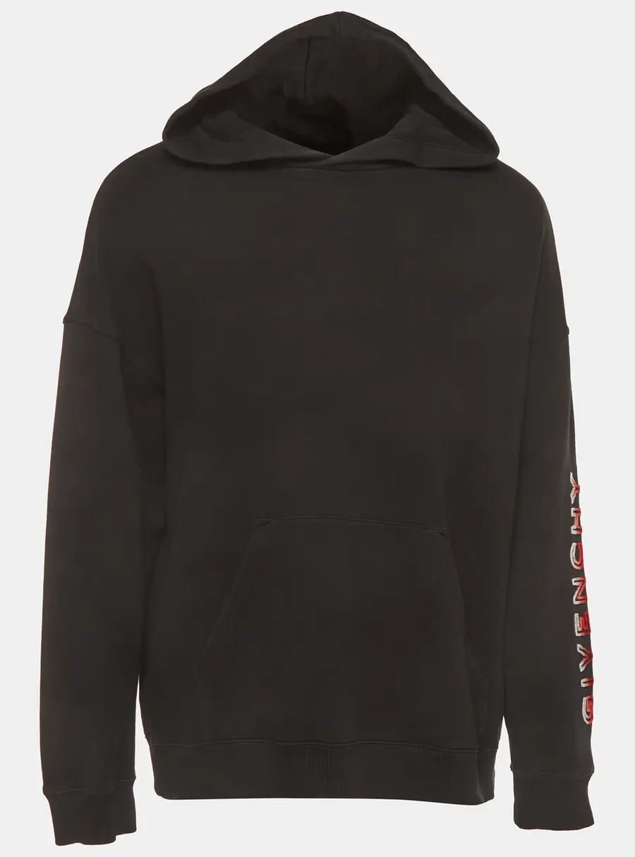Givenchy Black Jersey Long Sleeve Hoodie XL