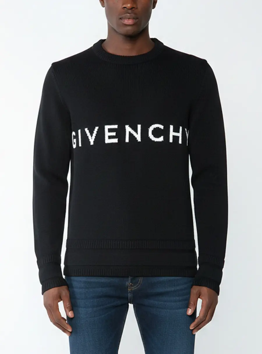 Givenchy Black 4G Logo Cotton Knit Pullover M