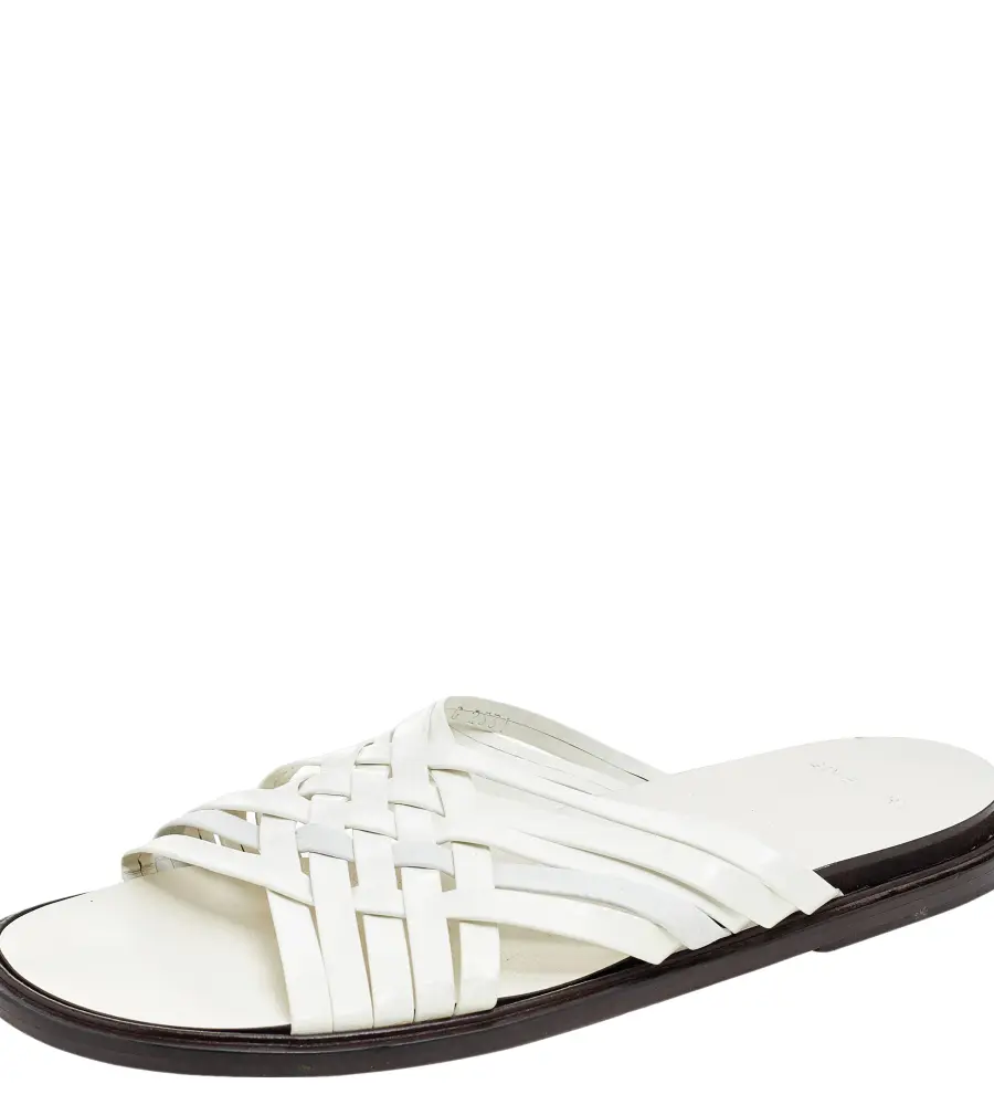 Givenchy White Leather Strappy Flat Slide Sandals Size 43