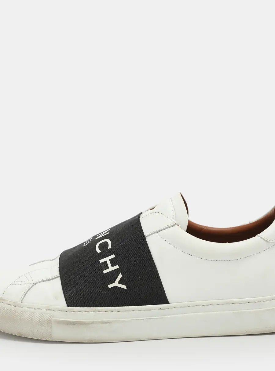 Givenchy Urban Street Size 43 White/Blue Leather And Elastic Band Slip On Sneakers
