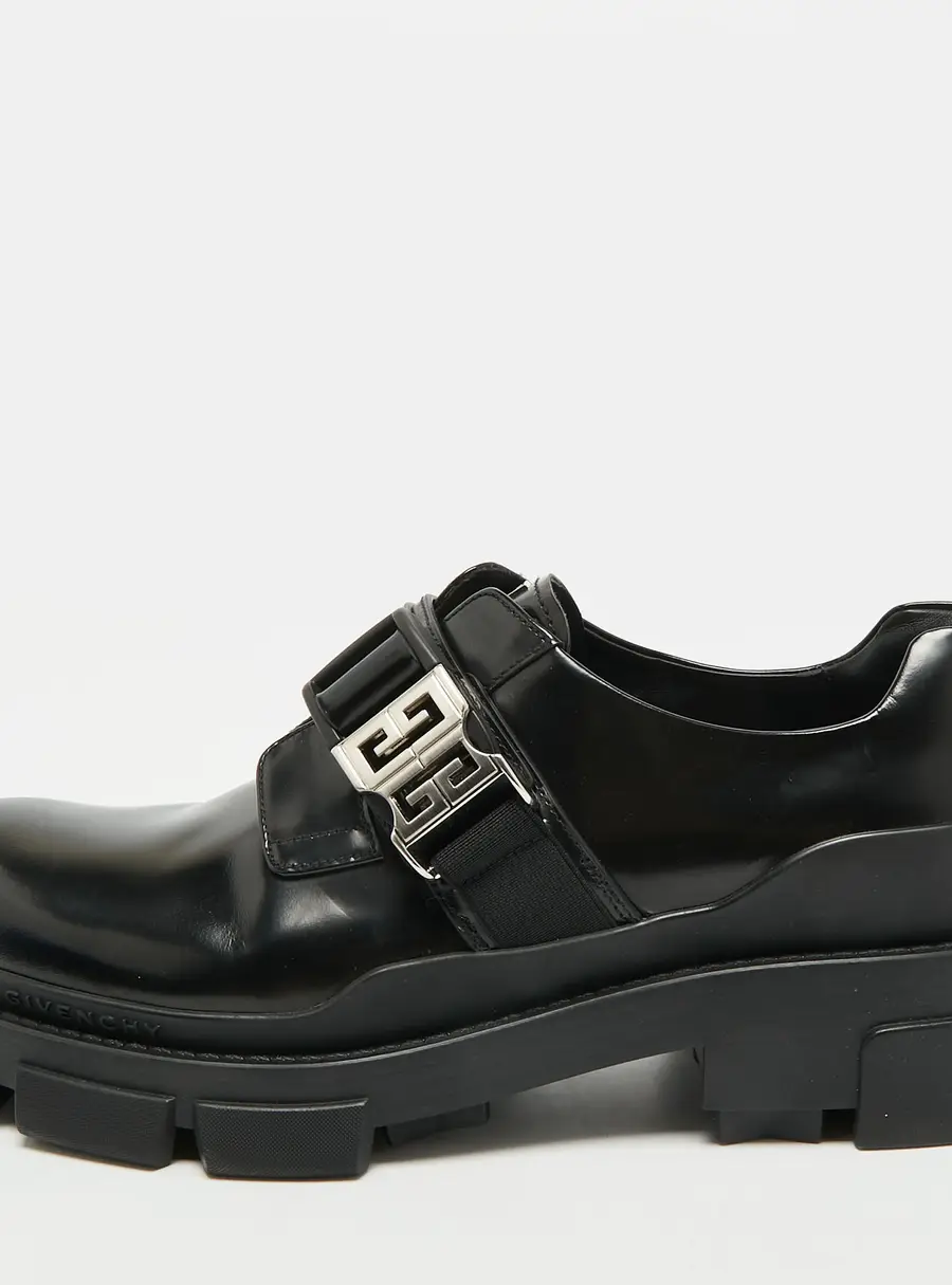 Givenchy Terra 4G Buckle Size 41 Black Leather Platform Derby Shoes