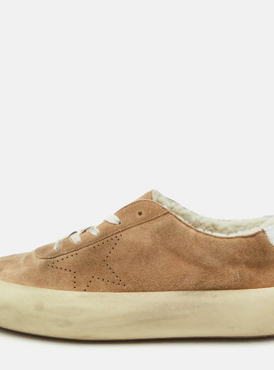 Golden Goose Space Star Size 44 Tan Suede Low Top Sneakers