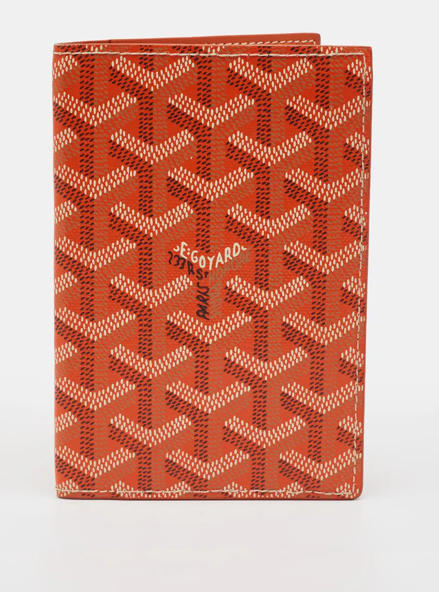 Goyard Grenelle Passport Cover Orange Goyardine Coated Canvas