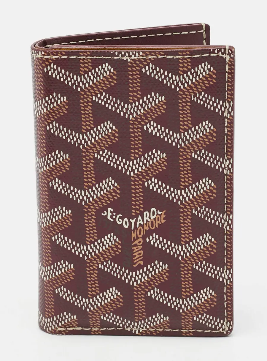 Goyard Saint Pierre Burgundy Goyardine Coated Canvas Card Holder