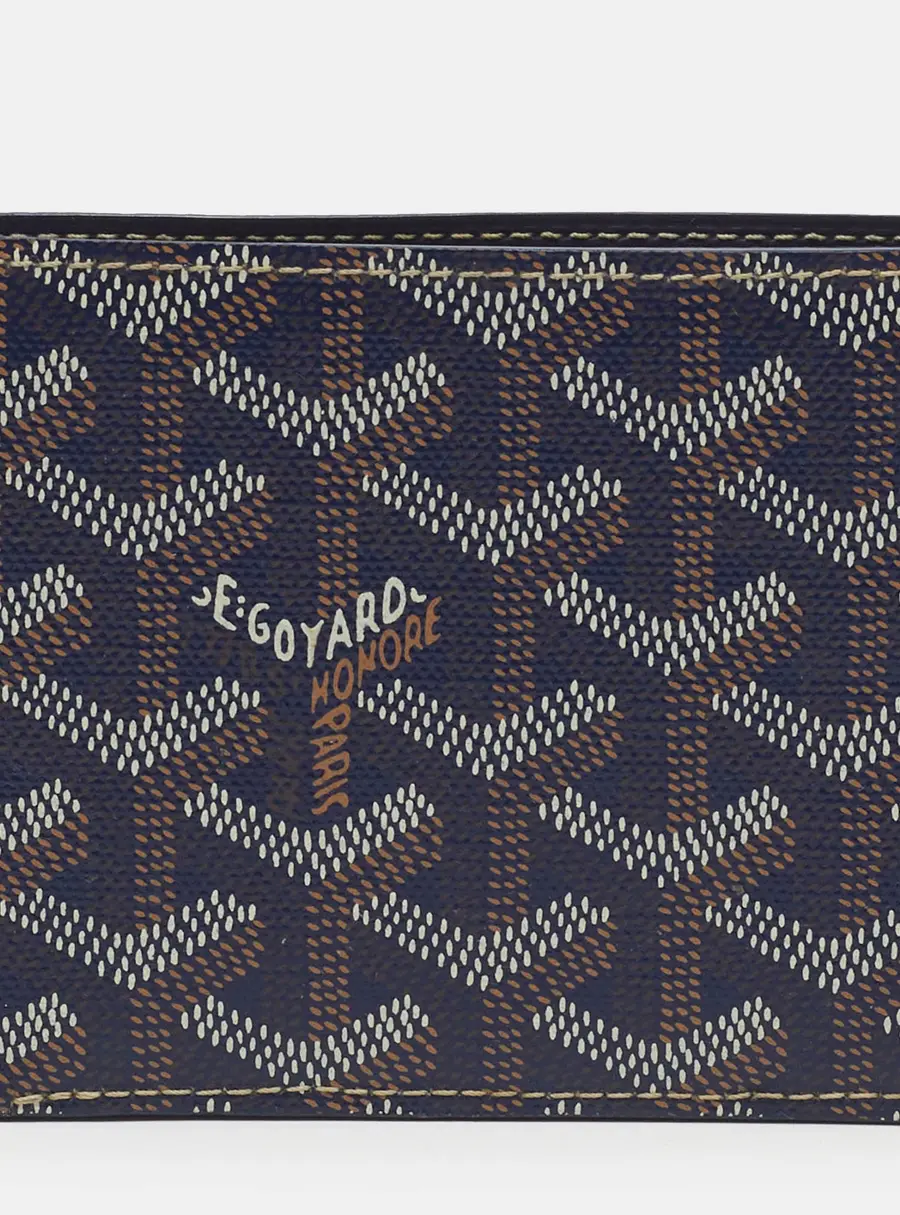 Goyard Victoire Navy Blue Goyardine Coated Canvas Bifold Wallet