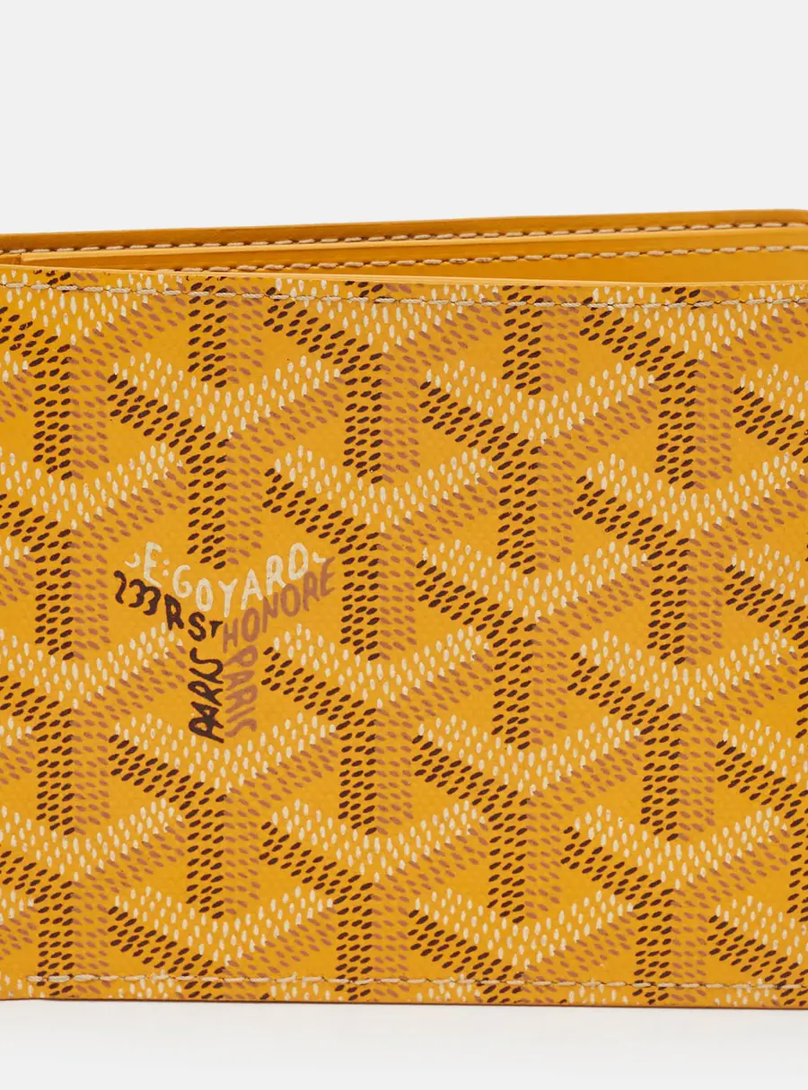 Goyard Victoire Yellow Goyardine Coated Canvas Bifold Wallet