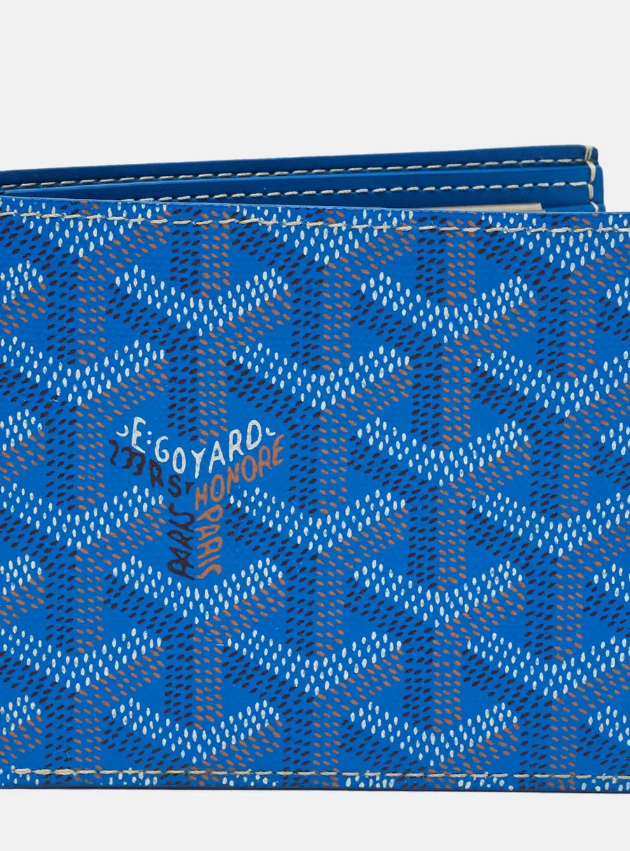 Goyard Saint Florentin Blue Goyardine Coated Canvas Bifold Wallet