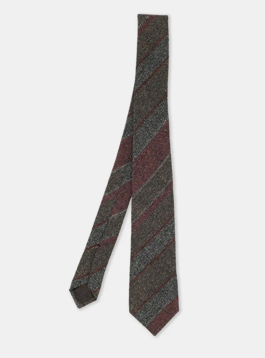 Gucci Multicolor Diagonal Pattern Silk and Wool Tie