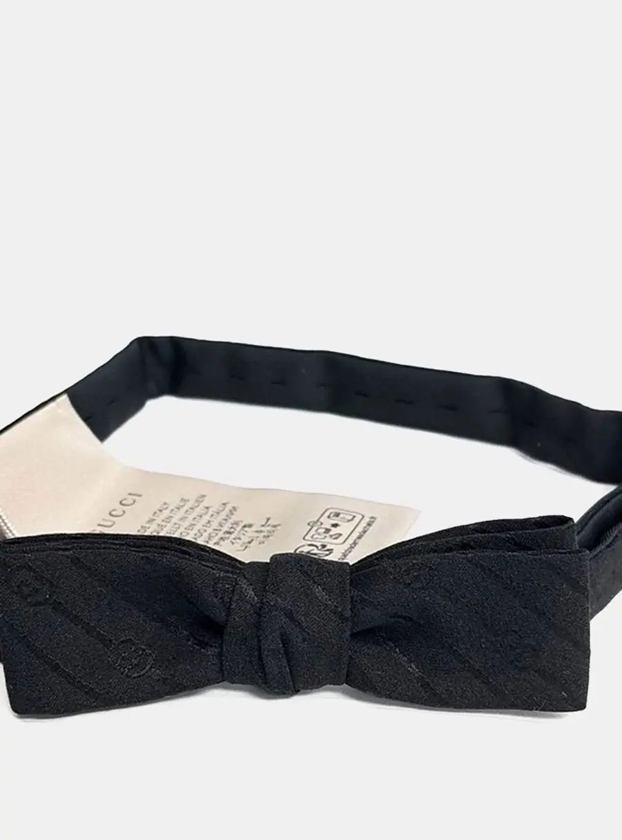 Gucci Black Silk Bow Tie