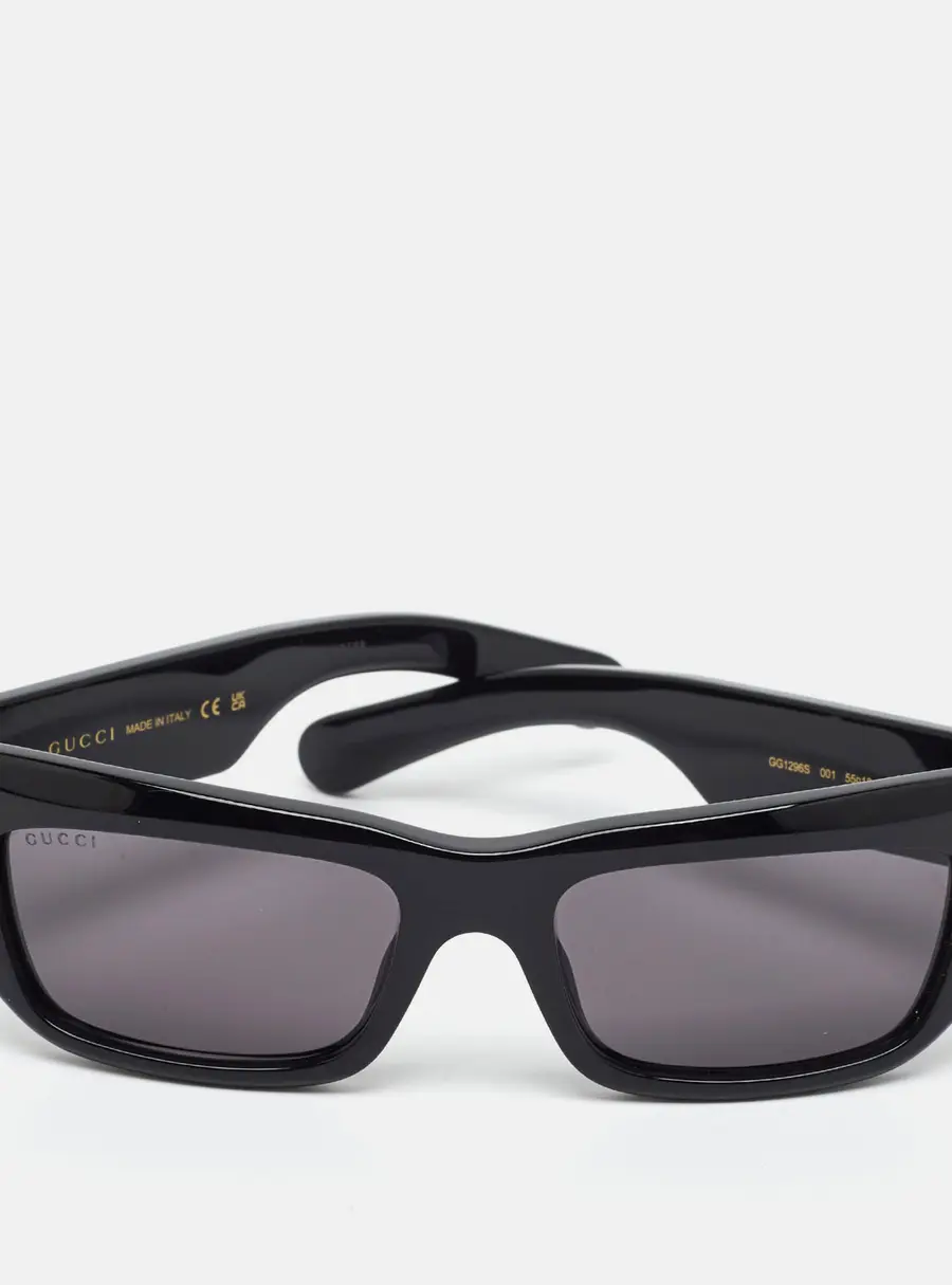 Gucci Black GG1296S 001 Frame Rectangle Sunglasses