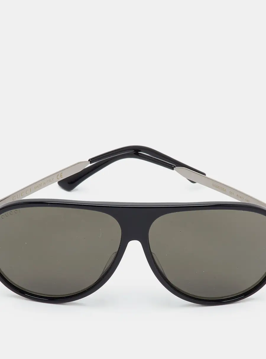 Gucci Black GG0829SA Frame Aviator Sunglasses
