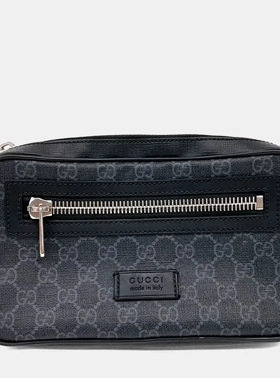 Gucci Supreme Grey Canvas Belt Hip Bag (474293)