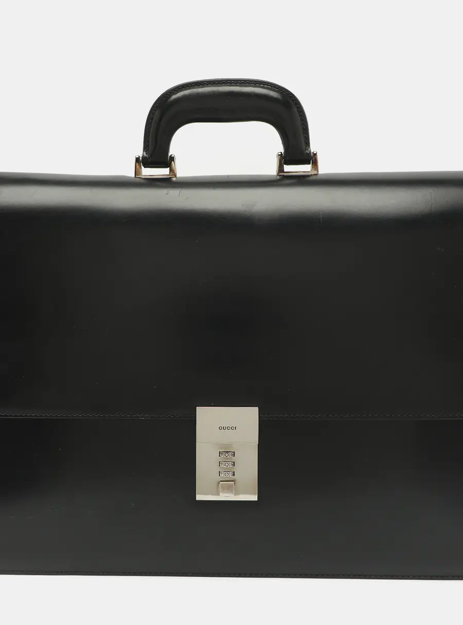 Gucci Black Leather Business Bag