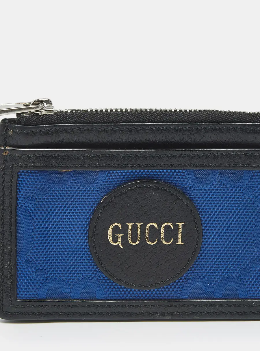 Gucci off the grid Blue Leather, Nylon and Leather Card Case