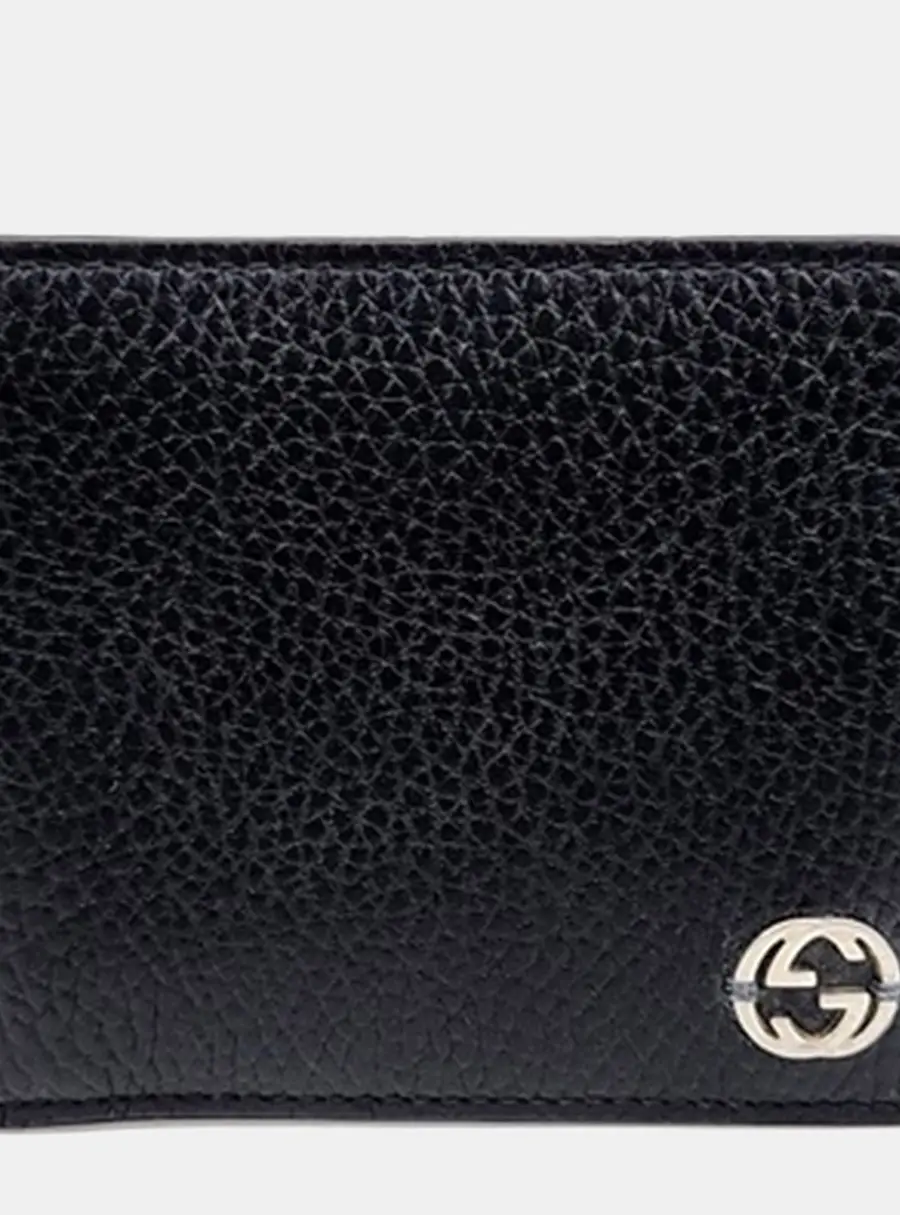 Gucci Interlocking Wallet Black Leather Two-Tone Wallet Bag