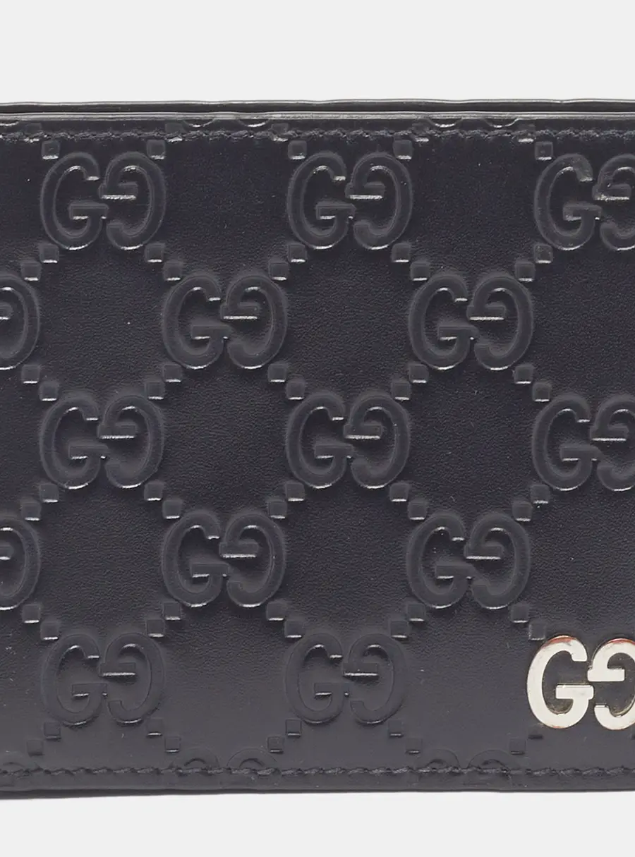 Gucci Interlocking G Black Guccissima Leather Bifold Wallet