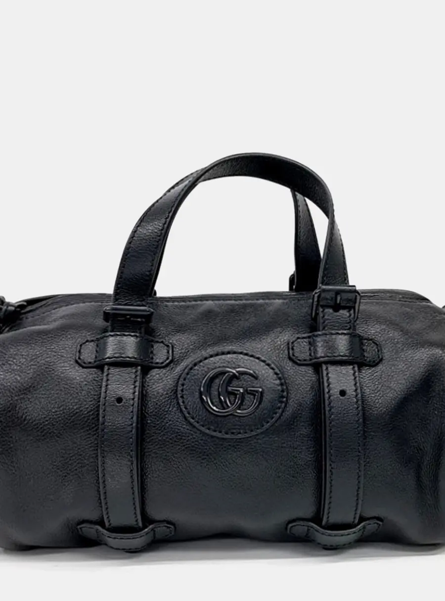 Gucci Black Leather Small Duffle Bag (725701)