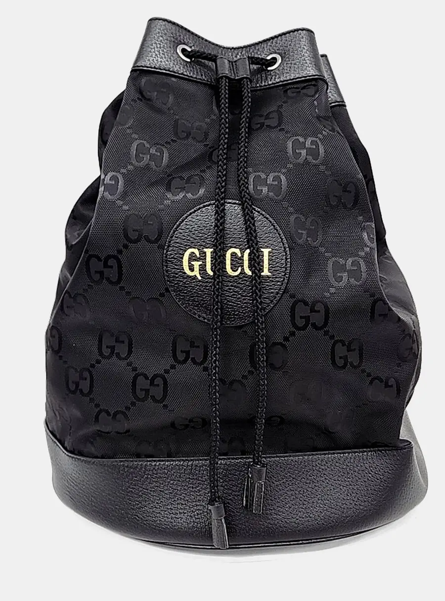 Gucci Off the Grid Drawstring Black Econyl Canvas Backpack Bag
