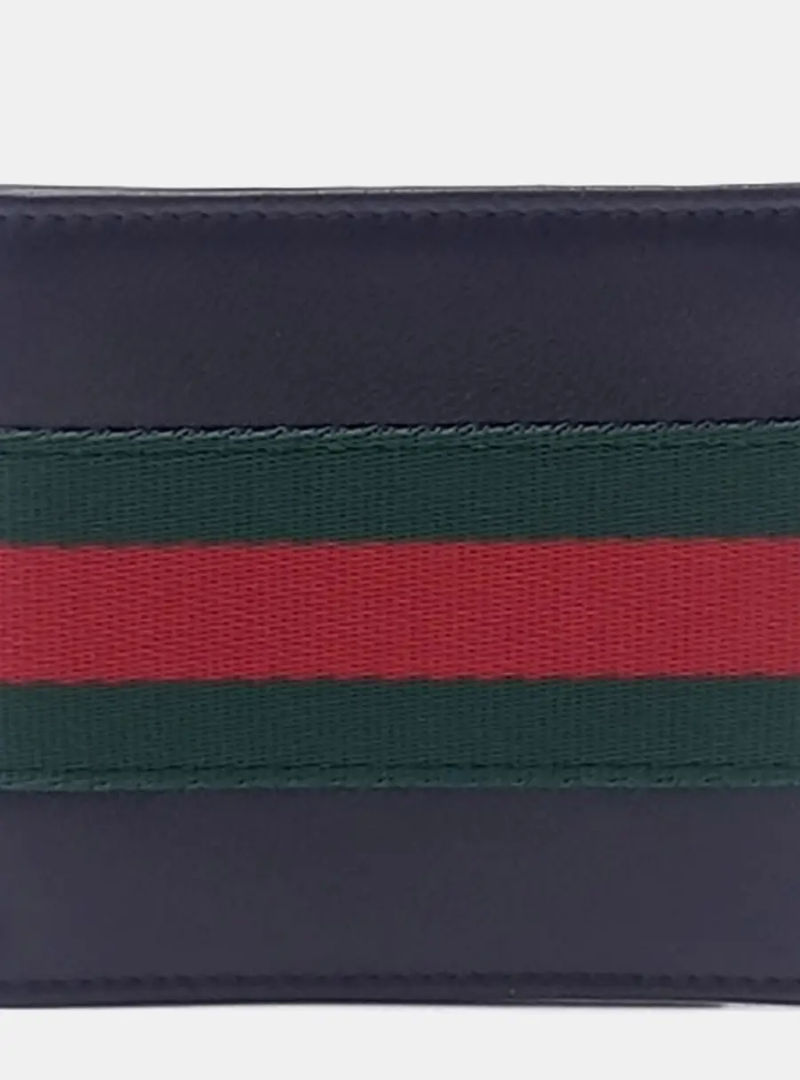 Gucci Web Trademark Black/Green/Red Leather Wallet