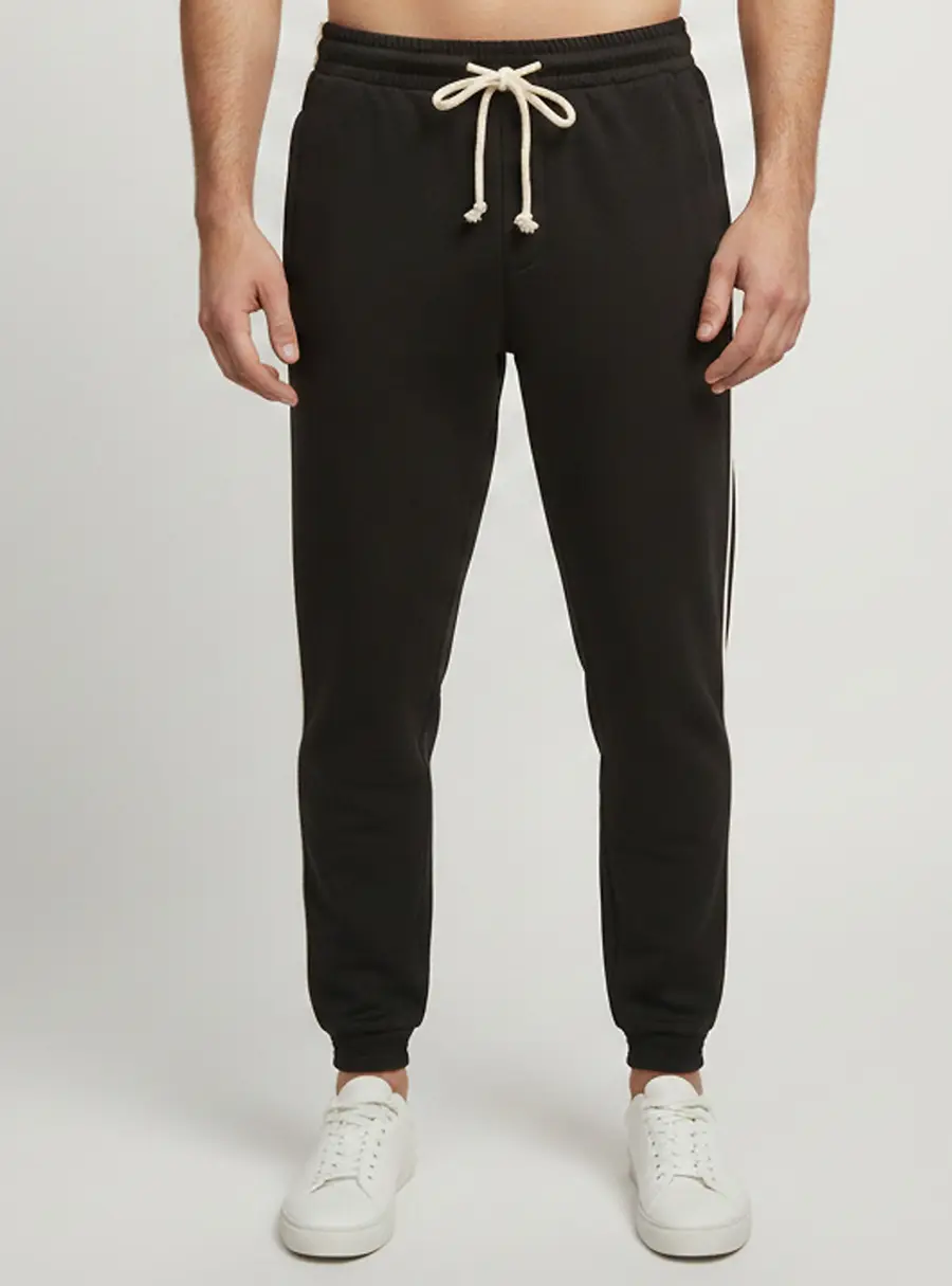 Gucci Black Jersey Side Stripe Drawstring Joggers M