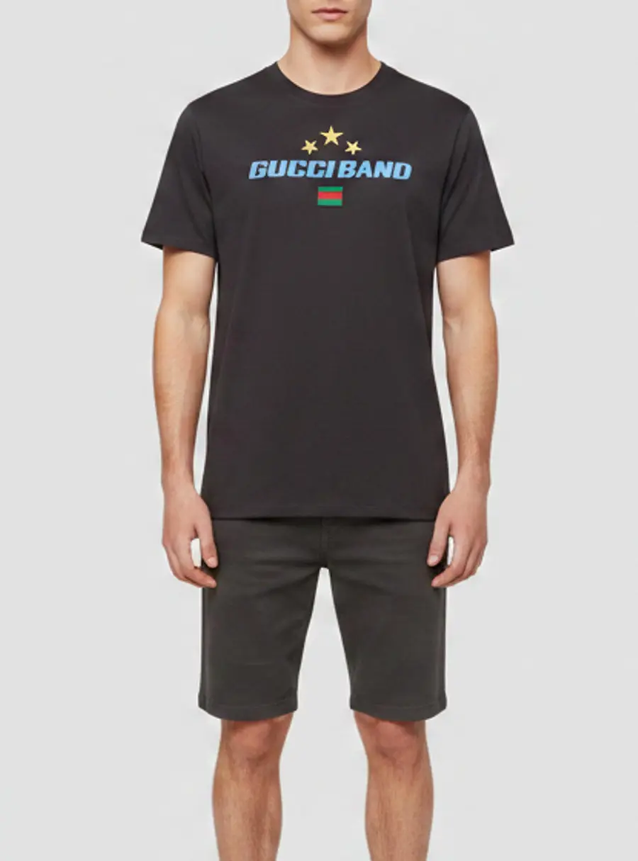 Gucci Black Printed Jersey Short Sleeve Crewneck T-Shirt M
