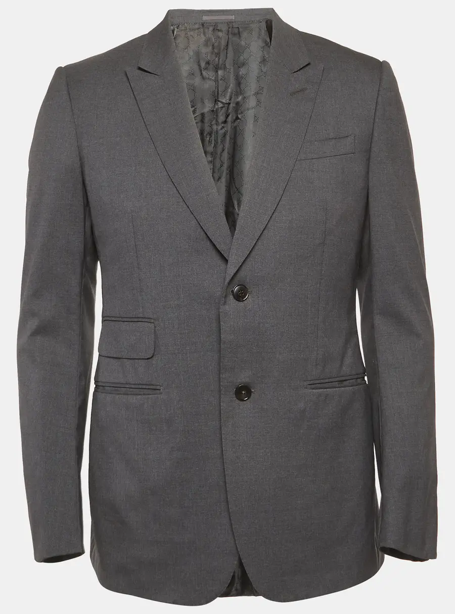 Gucci Grey Wool Regular Fit Blazer M