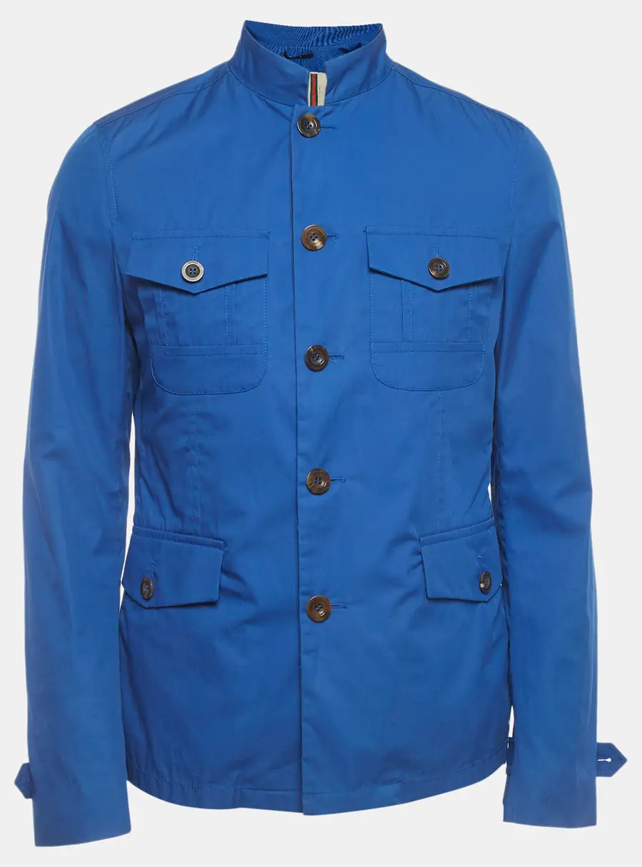 Gucci Blue Cotton Single Breasted Jacket M