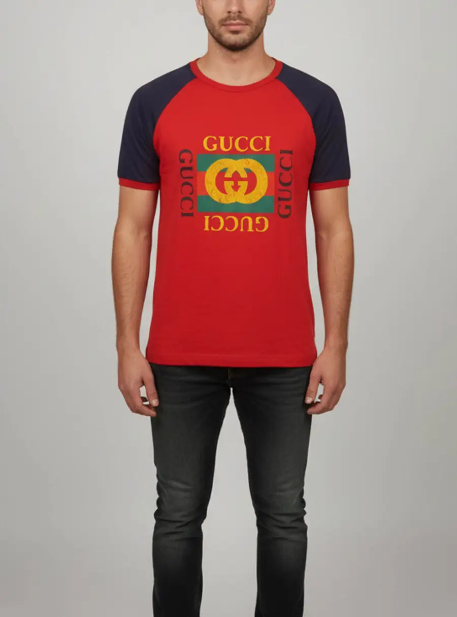 Gucci Red Printed Jersey Crew Neck T-Shirt S