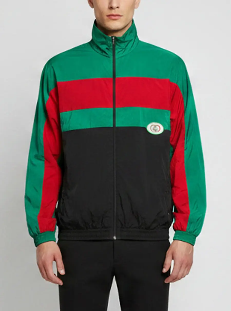 Gucci Black Web Striped Nylon Oversized Track Jacket XXL