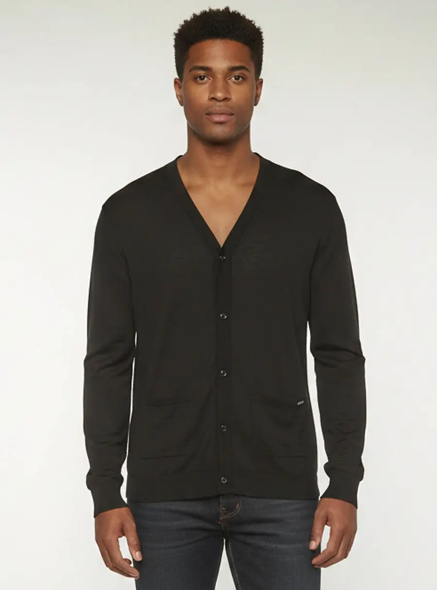 Gucci Black Knit Long Sleeve Cardigan L