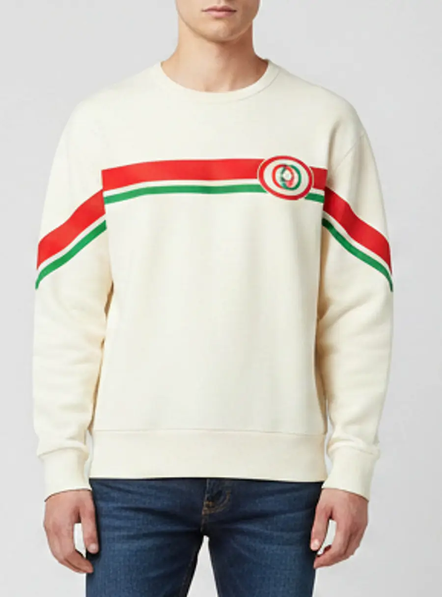 Gucci Cream Double G Vintage Stripe Print Sweater S